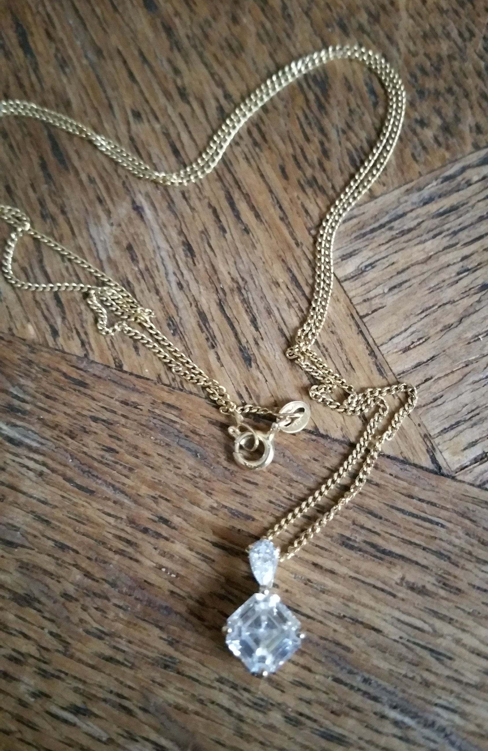 Diamonique store solitaire necklace