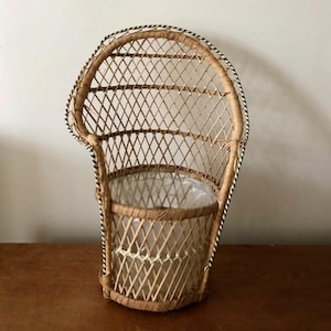 Vintage Wicker Peacock Planter Chair