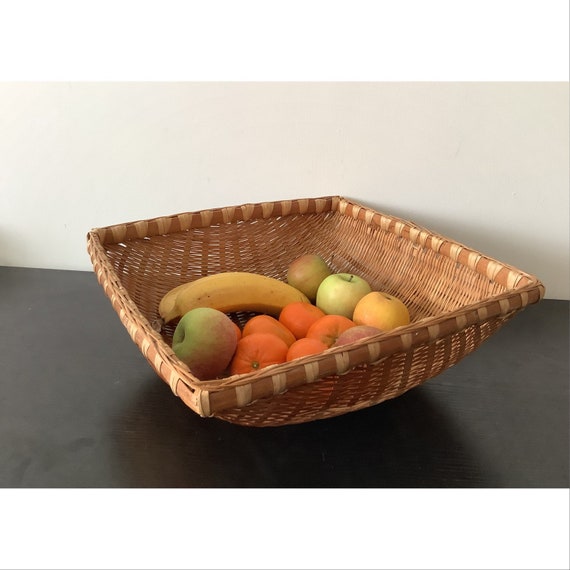 Vintage Cane Wicker Weave Bambus Obstkorb Lagerung - Etsy.de
