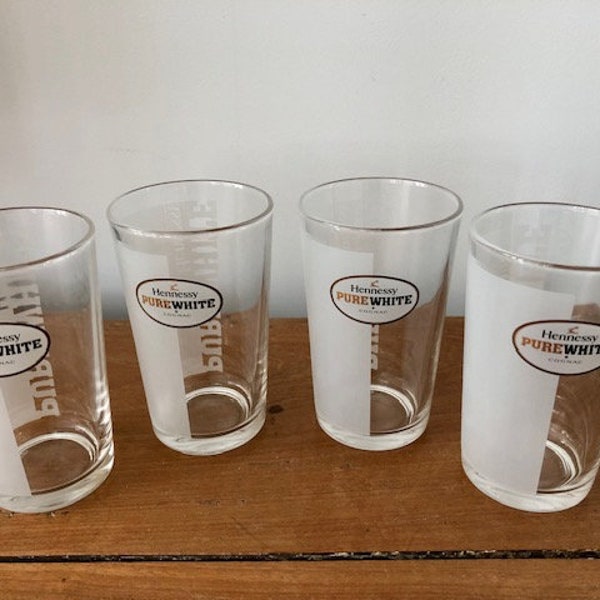 Vintage Set Of 4 Hennessy Purewhite Cognac Tumblers