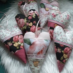 Stoffherz, Herz, Stoffherzchen, Herzchen, Patchworkherz, Dekoherz, buntes Rosenherz, Überraschung, Wundertüte,  Spannung, Geschenk