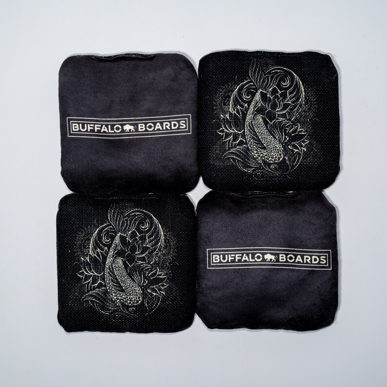 36 SPEED 4 Pro Style Black Koi Cornhole Bags