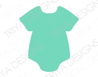 One Piece Baby Bodysuit SVG Cut File | Baby Outfit, Snap Suit Clipart Png | Instant Digital DOWNLOAD