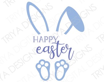 Vrolijk Pasen | SVG-bestand paashaas oren en voeten | Pastel paashaas png-bestand | Digitaal DOWNLOAD-bestand