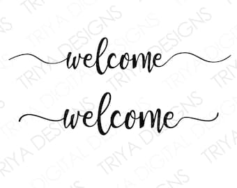 Welcome SVG | Hand Lettered Cursive Text | Digital DOWNLOAD