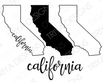 California SVG Bundle | California Outline with Text | State of California Outline SVG File | Instant Digital DOWNLOAD