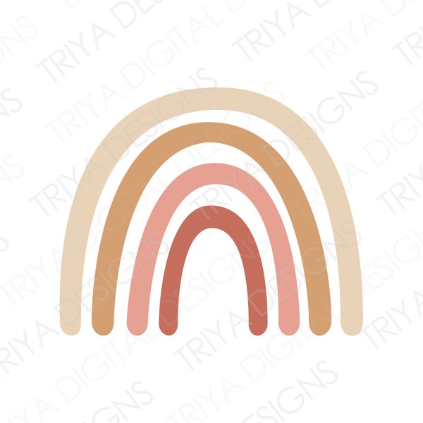 Boho Rainbow SVG Cut File | Boho Colored Hand Drawn Rainbow Sticker SVG File | Instant Digital DOWNLOAD