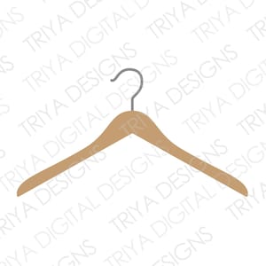 Hanger SVG Cut File | Wood Clothes Hanger Clipart PNG File | Instant Digital DOWNLOAD