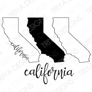 California SVG Bundle | California Outline with Text | State of California Outline SVG File | Instant Digital DOWNLOAD