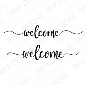 Bienvenido SVG / Texto Cursivo Carta / Descargar Digital