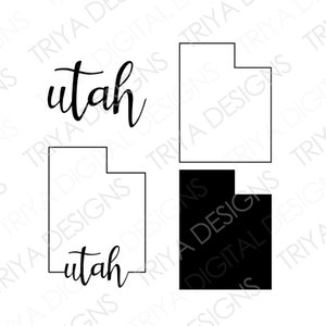 Utah SVG Bundle | Utah Outline with Text Cut File | State of Utah Outline SVG File | Instant Digital DOWNLOAD