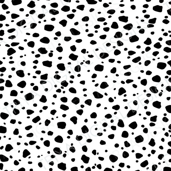 Dalmatian Print SVG Cut File | Dalmation Spots Print PNG File, Black Animal Print Digital Paper | Digital DOWNLOAD | Personal/Commercial Use