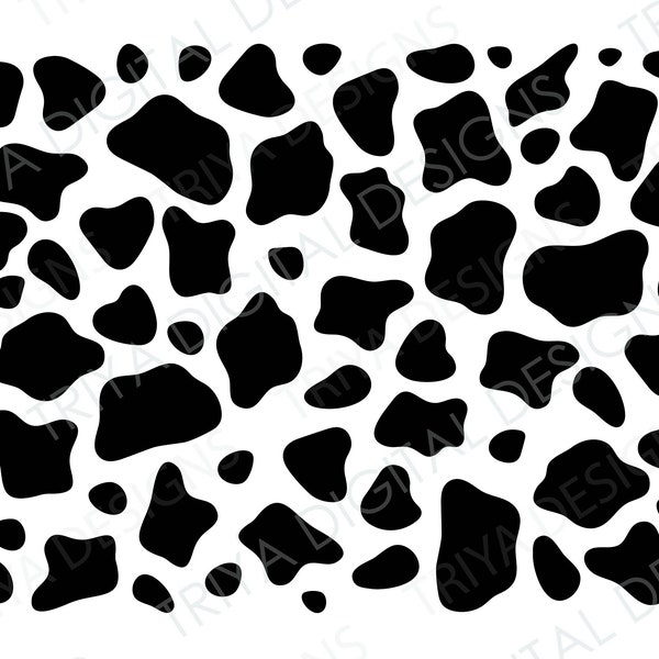 Cow Print SVG Cut File | Cow Spots Print PNG Files, Black Animal Print Digital Print | Instant Digital DOWNLOAD | Personal or Commercial Use