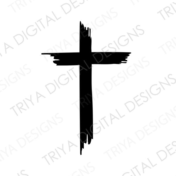 Cross SVG Cut File | Christian Cross, Cross Clipart, Cross PNG, Artistic Cross, Painted Cross, Artsy Cross, Paint Brush | Digital Download