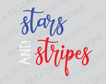 Stars And Stripes SVG | United States, Independence Day, Fourth of July, Red White and Blue, Stars Stripes PNG | Instant Digital DOWNLOAD