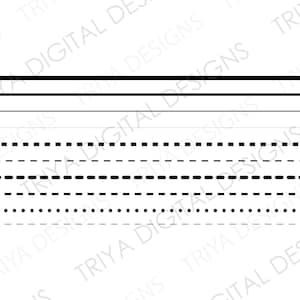 Lines SVG Cut Files | Straight Lines, Dashed Lines, Dotted Lines, png file for Cricut, Silhouette, Glowforge, etc. | Thin to Bold Thickness