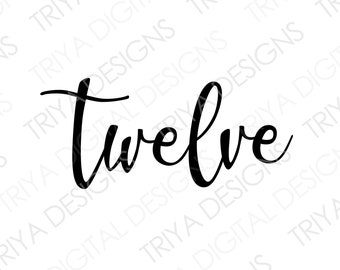 One SVG Number One Hand Lettered Cursive Text Digital | Etsy
