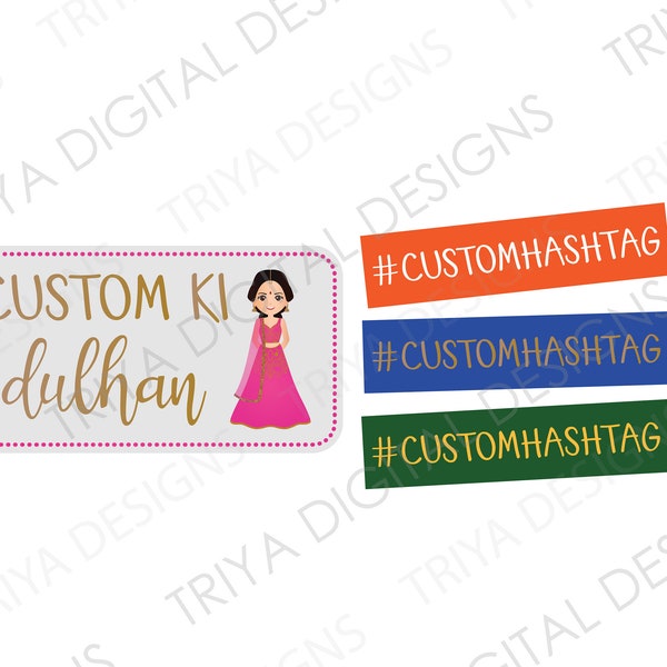 Personalized DIY Desi Wedding Photobooth Props PDF File | Indian Wedding, Mehndi Props, Print & Cut Files | Instant Digital DOWNLOAD Only