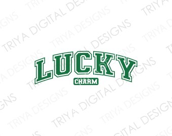 Lucky Charm Varsity Letters SVG Cut File | Lucky, St. Patrick's Day SVG Files | Instant Digital DOWNLOAD