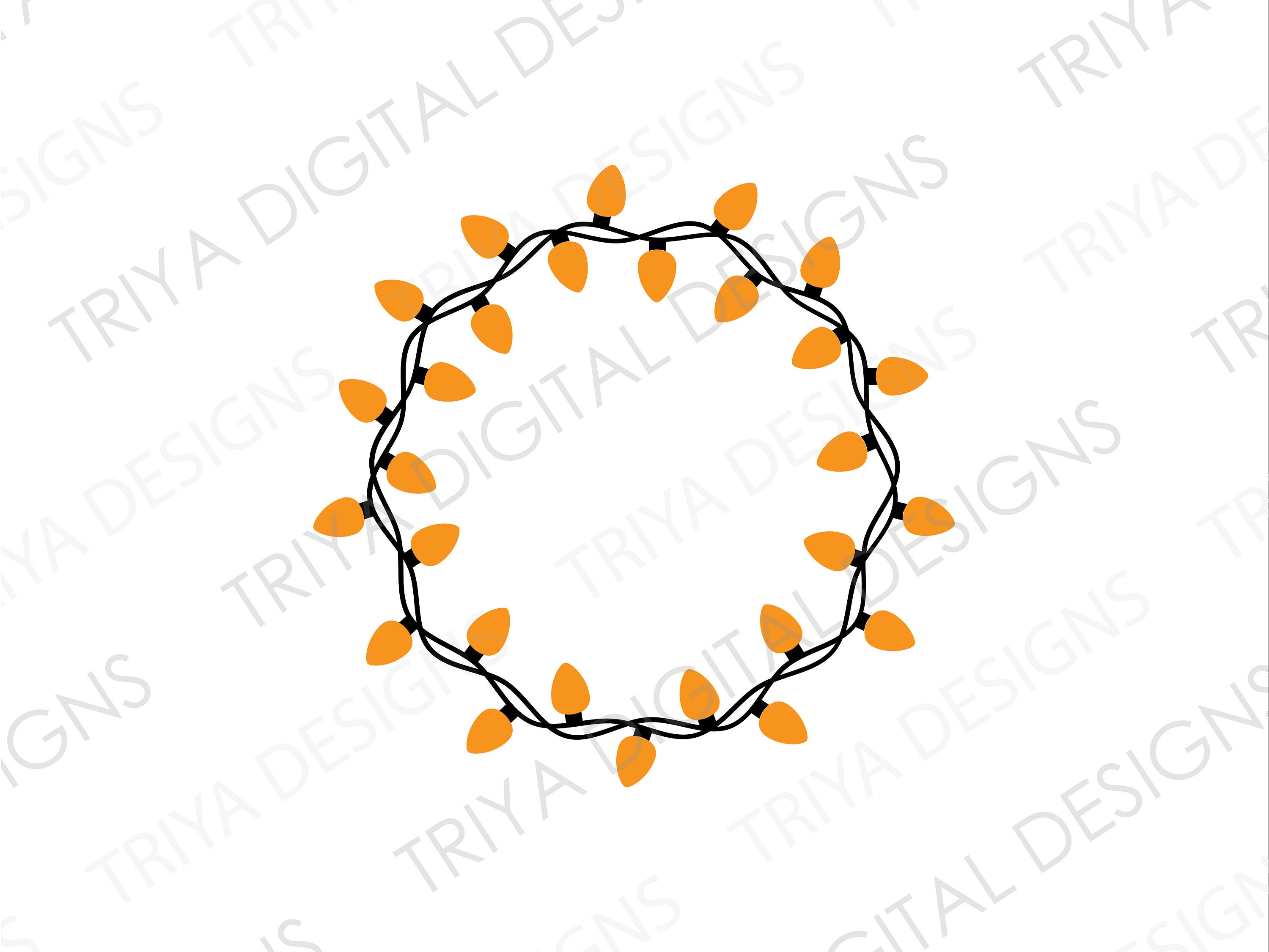 String Light Pattern Circular Pattern String Lights Circular SVG Cut File | Christmas String Lights, Round ...
