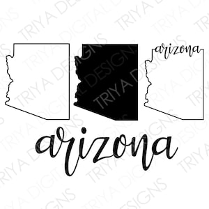 Arizona SVG Bundle | Arizona Outline with Text Cut File | State of Arizona Outline SVG File | Instant Digital DOWNLOAD