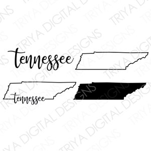 Tennessee Outline with Text SVG Cut File | State of Tennessee Outline SVG File | Instant Digital DOWNLOAD