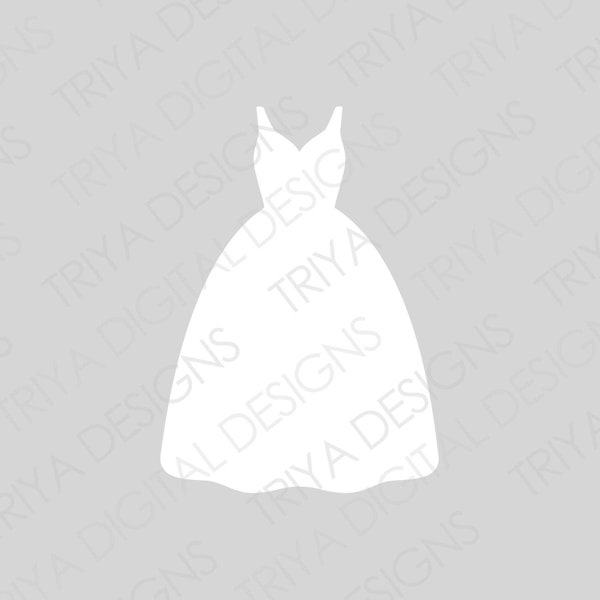 Wedding Dress SVG Cut File | Princess Wedding Gown, Dress, Bride, Bridesmaid SVG Files | Instant Digital DOWNLOAD