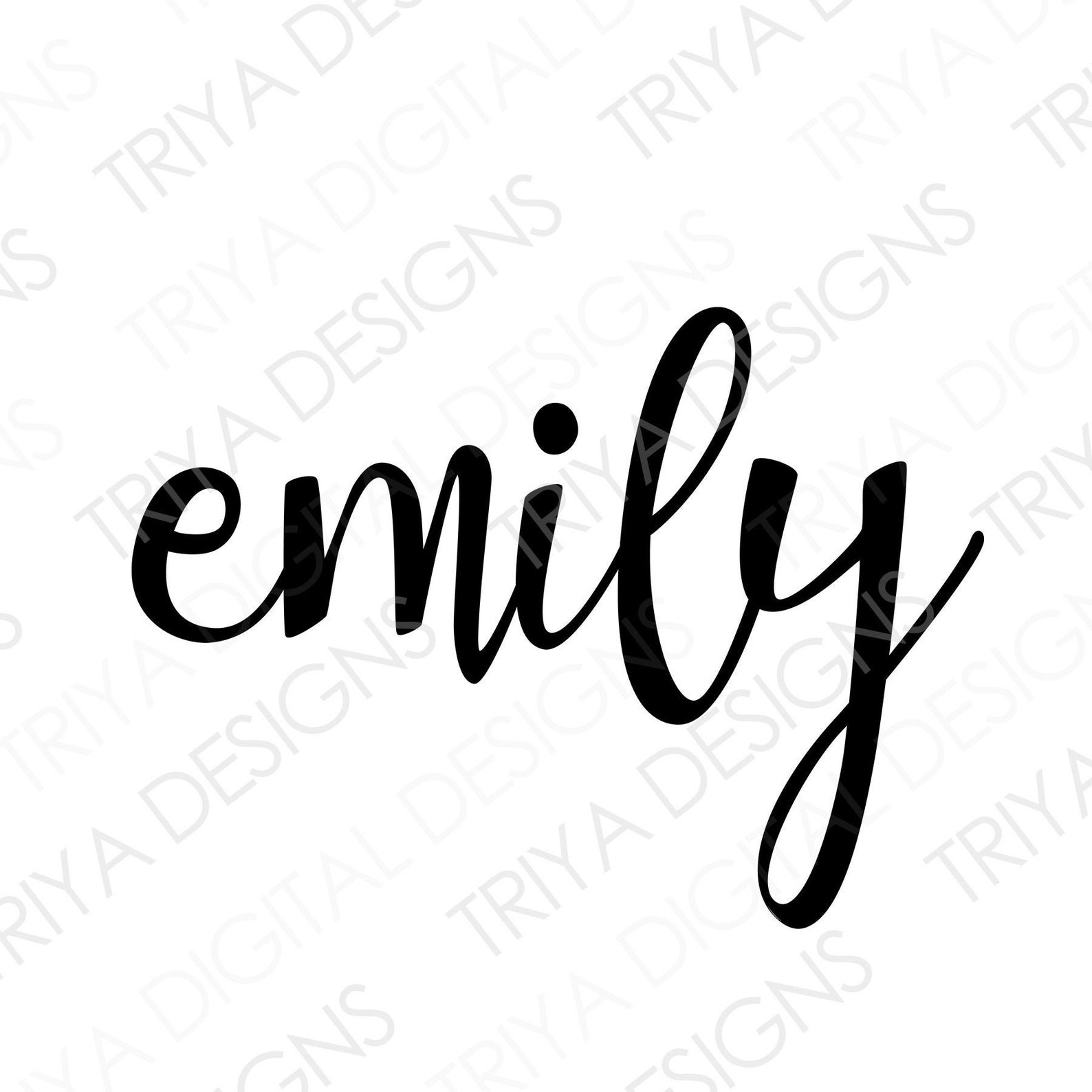 Emily SVG Emily Hand Lettered Cursive Text Custom First | Etsy