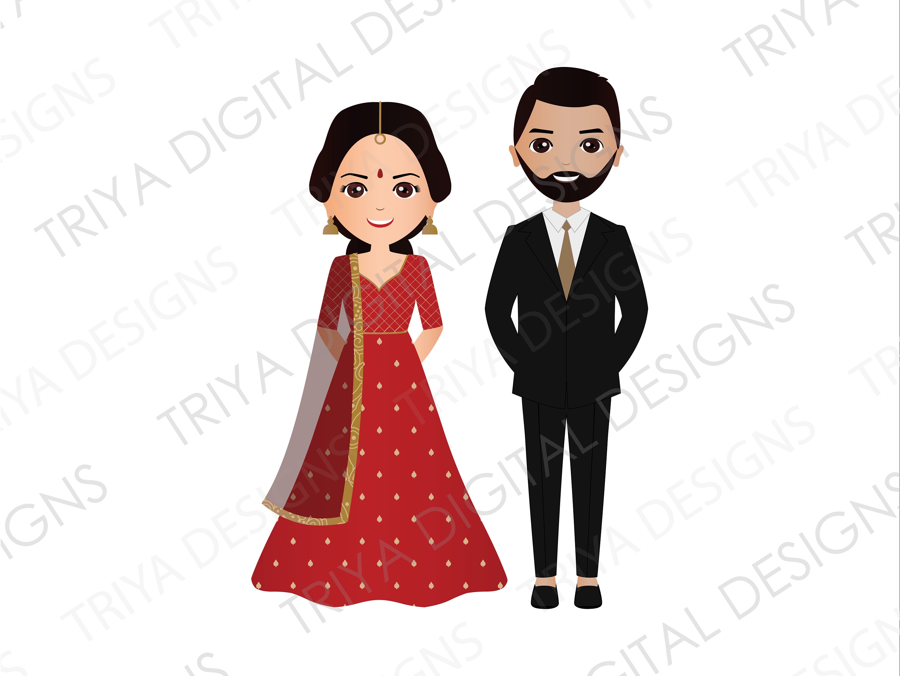 indian wedding clipart bride and groom