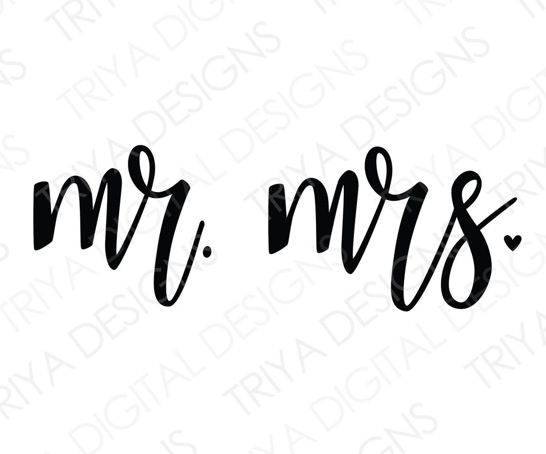 Mr. Mrs. SVG Cut File Mr. Mrs. PNG Wedding, Just Married, Bride and Groom, Digital DOWNLOAD Etsy
