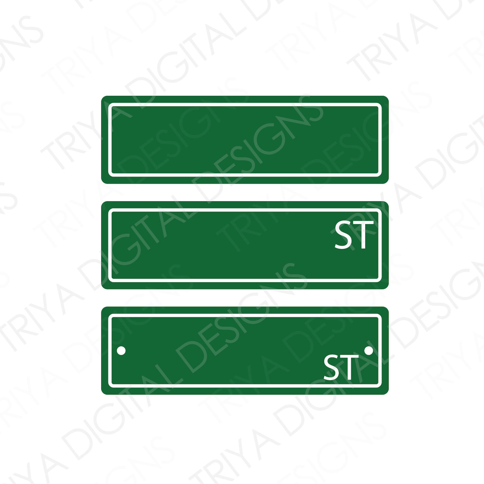 Blank Street Signs SVG Cut Files Green Street Signs PNG Etsy