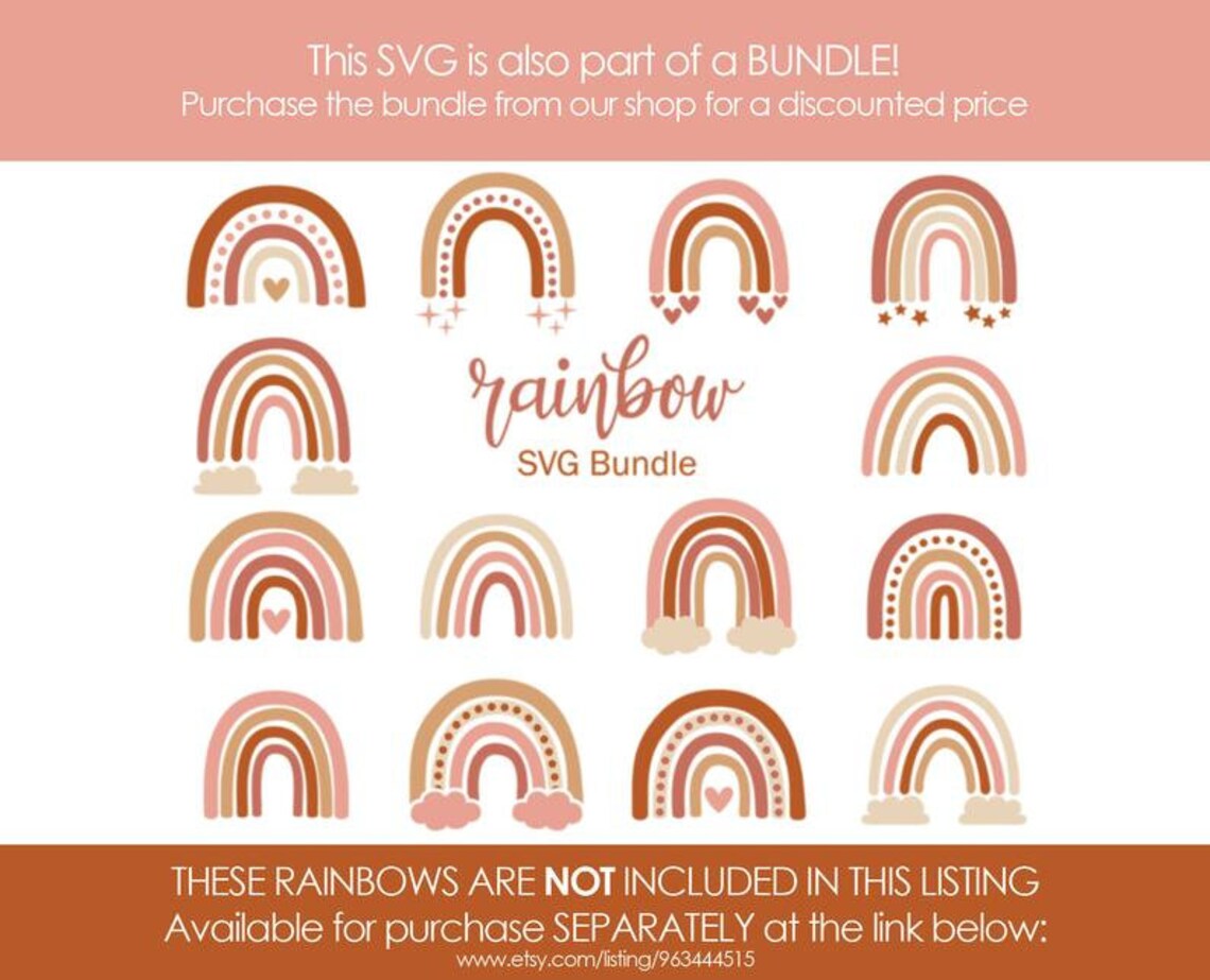Boho Rainbow SVG Cut File Pastel Rainbow Sticker SVG File - Etsy Canada