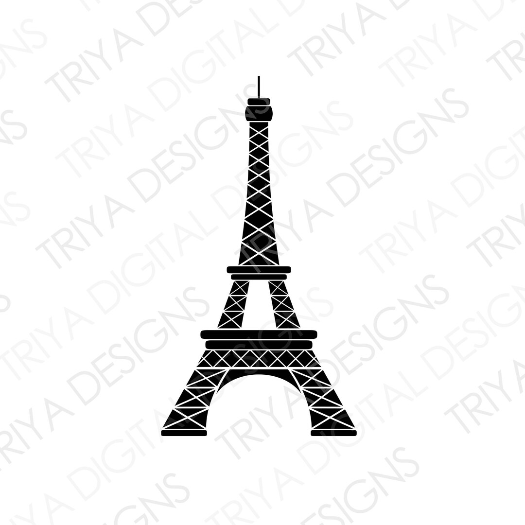 Eiffel Tower SVG Cut File Paris, Love SVG Files Instant Digital