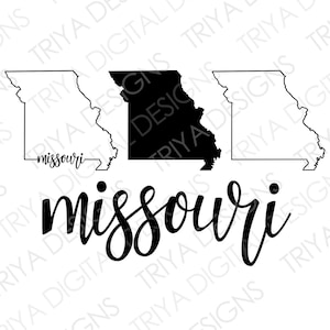 Missouri SVG Bundle | Missouri Outline with Text Cut File | State of Missouri Outline SVG File | Instant Digital DOWNLOAD