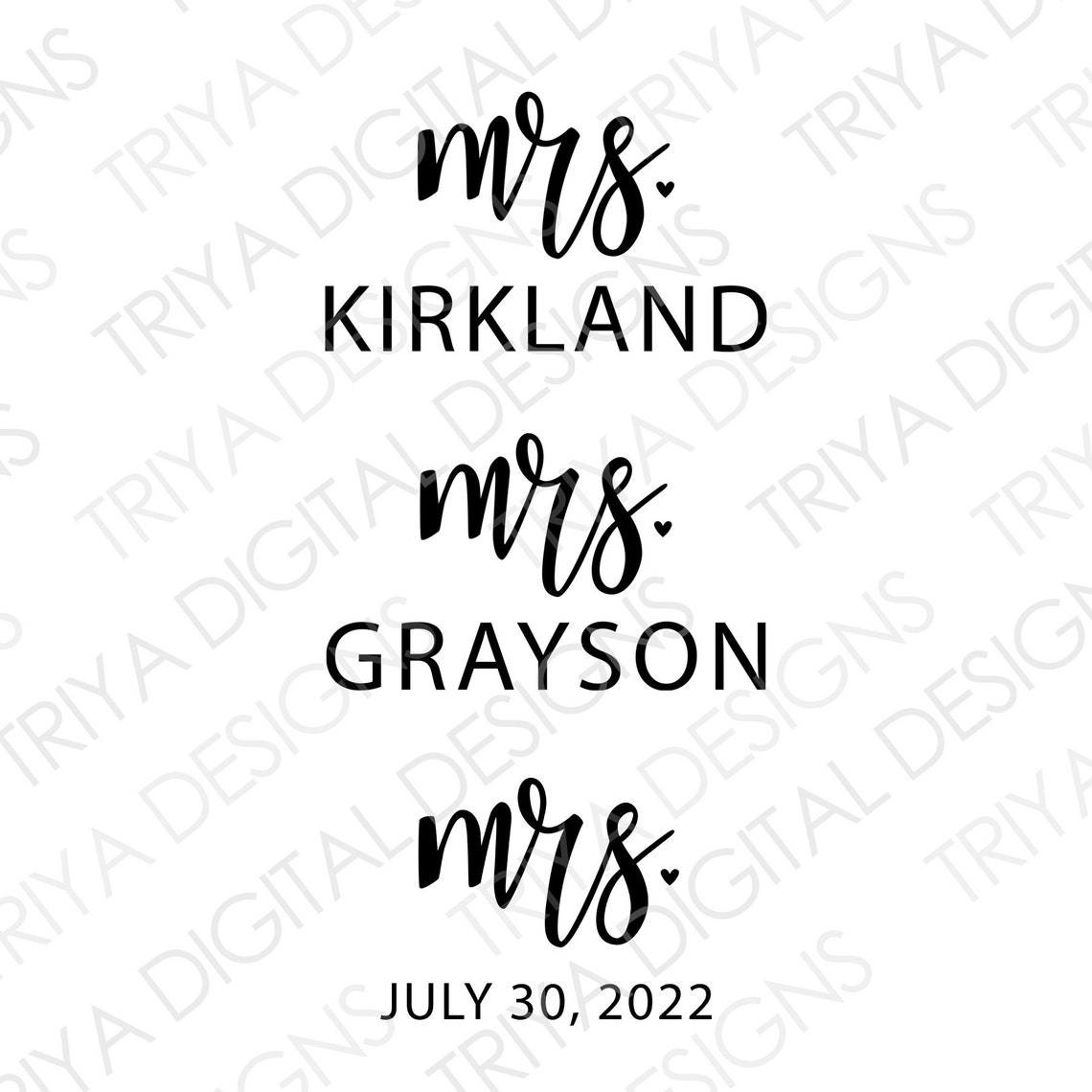 Mrs. Custom Last Name SVG Png Jpg Hand Lettered Cursive - Etsy