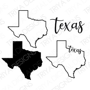 Texas SVG Bundle | Texas Outline with Text Cut File | State of Texas Outline SVG File | Instant Digital DOWNLOAD
