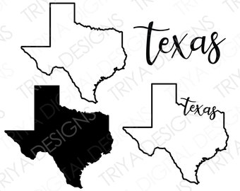 Texas SVG Bundle | Texas Outline with Text Cut File | State of Texas Outline SVG File | Instant Digital DOWNLOAD