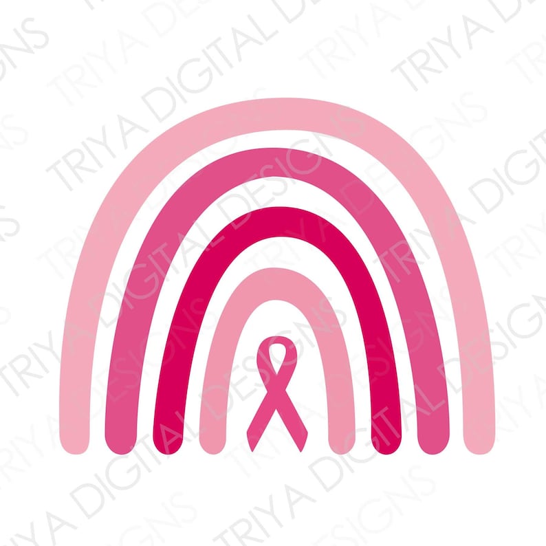 Pink Rainbow With Ribbon SVG Cut File Breast Cancer - Etsy UK