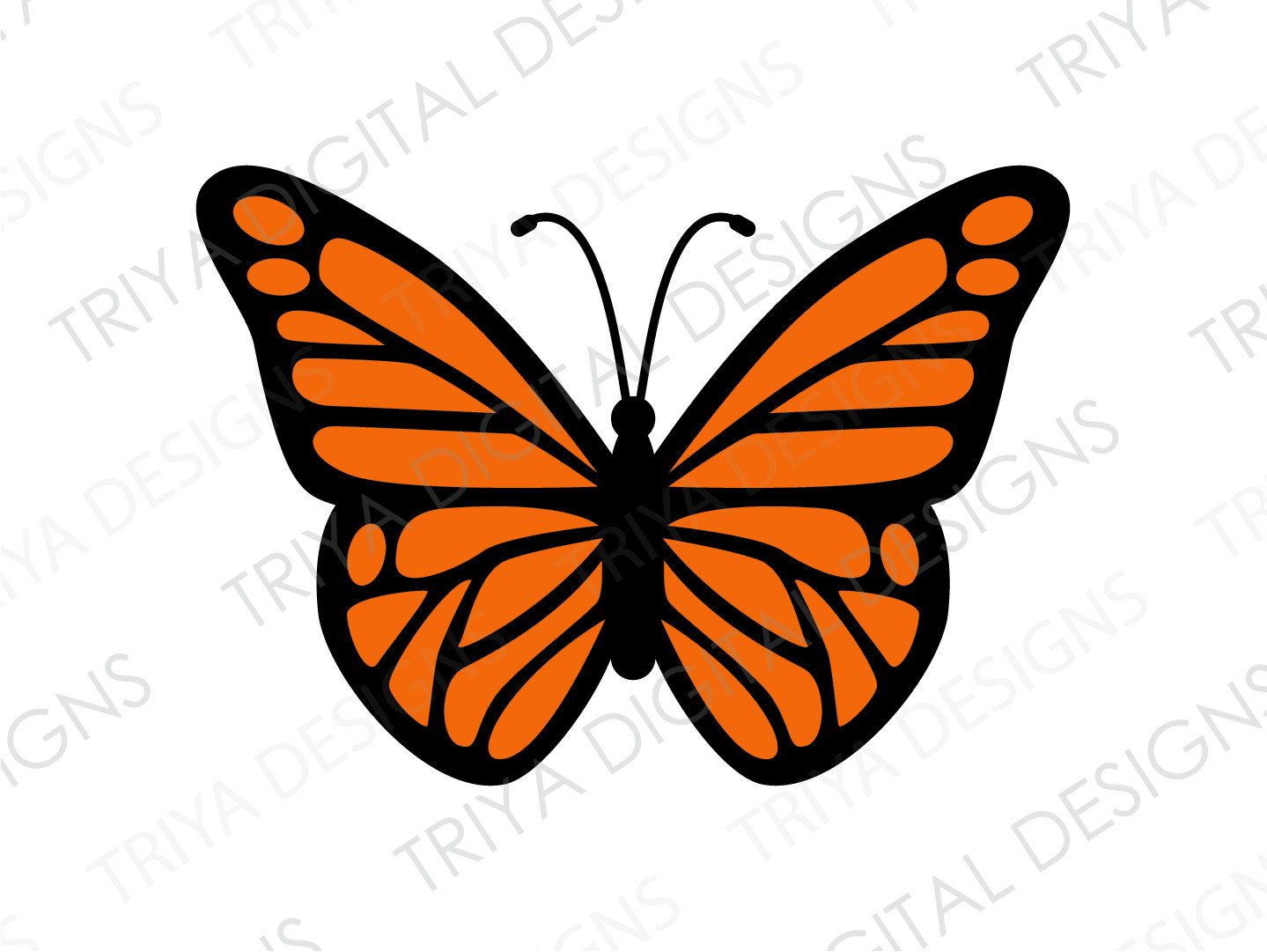 Buy Monarch Butterfly Outline SVG Cut File Butterfly Silhouette ...