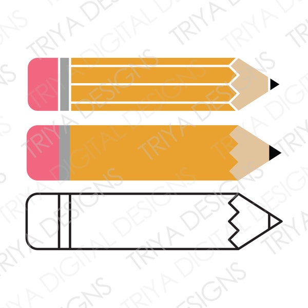 Pencil SVG Cut File | Pencil PNG, Pencil Clipart, Back to School, Teacher, Student, Writing Utensil SVG Files | Instant Digital Download