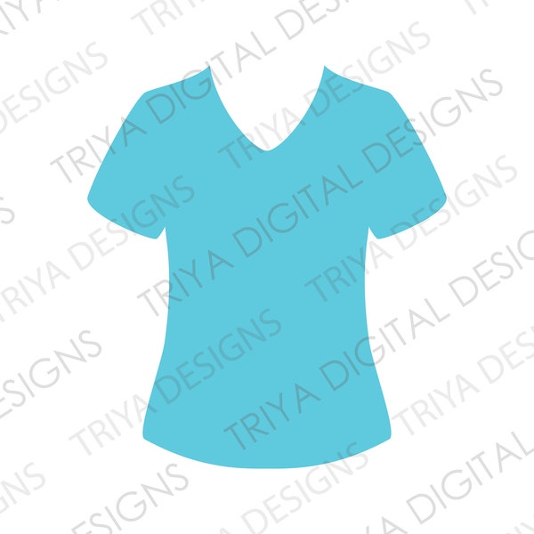 Scrubs Top SVG Cut File | Nurse Outfit PNG File | Light Blue Nurse Clipart, Doctor, Medical Supplies Clip Art | Instant Digital DOWNLOAD