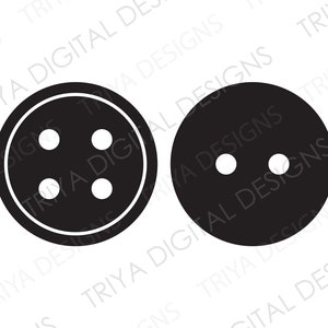 May include: Two black buttons, one with four holes and one with two holes.