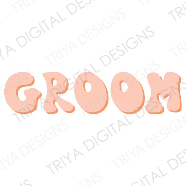 Groom SVG | Orange, Retro, Groovy Groom PNG | Digital DOWNLOAD