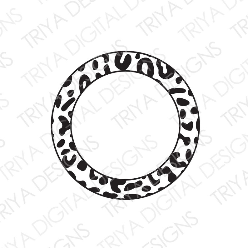 Cheetah Print Circle Frame SVG Cut File Leopard Print Frame - Etsy