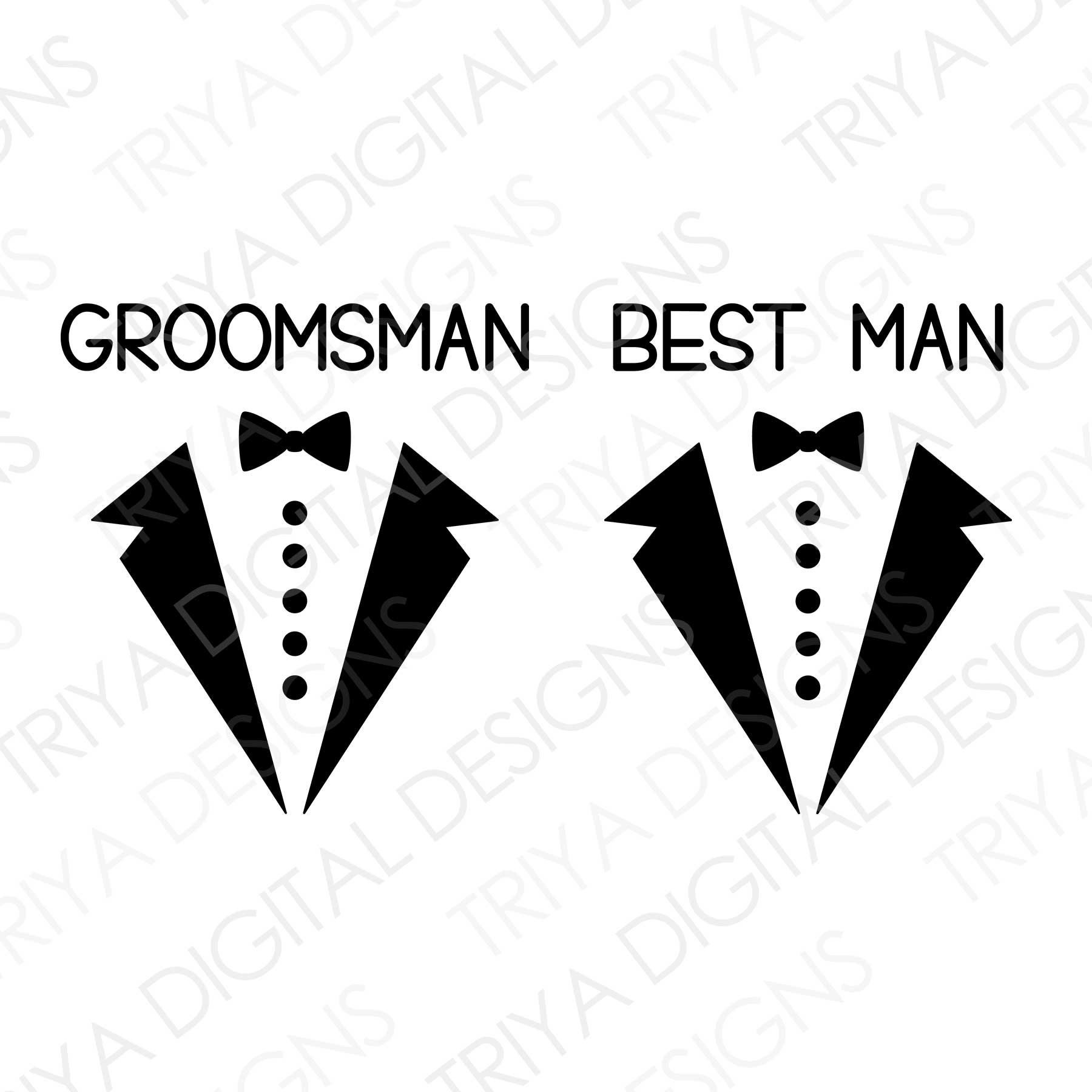 Groomsman & Best Man Tuxedo SVG Bundle Suit and Bow Tie Svg Cut File Tie,  Groom, Groomsmen SVG Files Instant Digital DOWNLOAD - Etsy