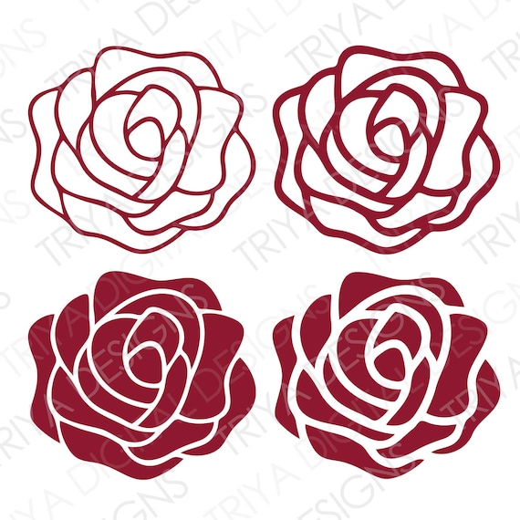 Rose Svg Rose Clipart Rose Blossom Clip Art Vector Digital 