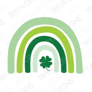 Rainbow with Clover SVG Cut File | Green St. Patrick&#39;s Day Rainbow SVG File | Instant Digital DOWNLOAD