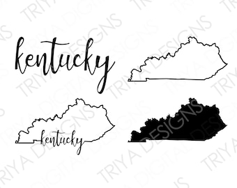 Kentucky SVG Bundle | Kentucky Outline with Text | State of Kentucky Outline SVG File | Instant Digital DOWNLOAD