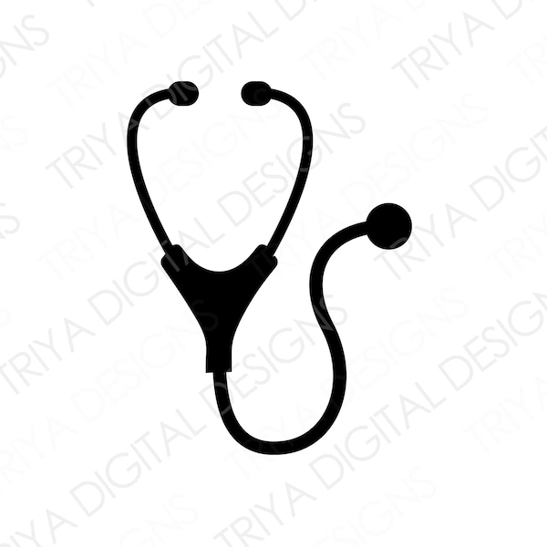 Stethoscope SVG Cut File | Stethoscope Monogram SVG File | Nurse Clipart, Doctor Png, Medical Supplies Clip Art | Instant Digital DOWNLOAD