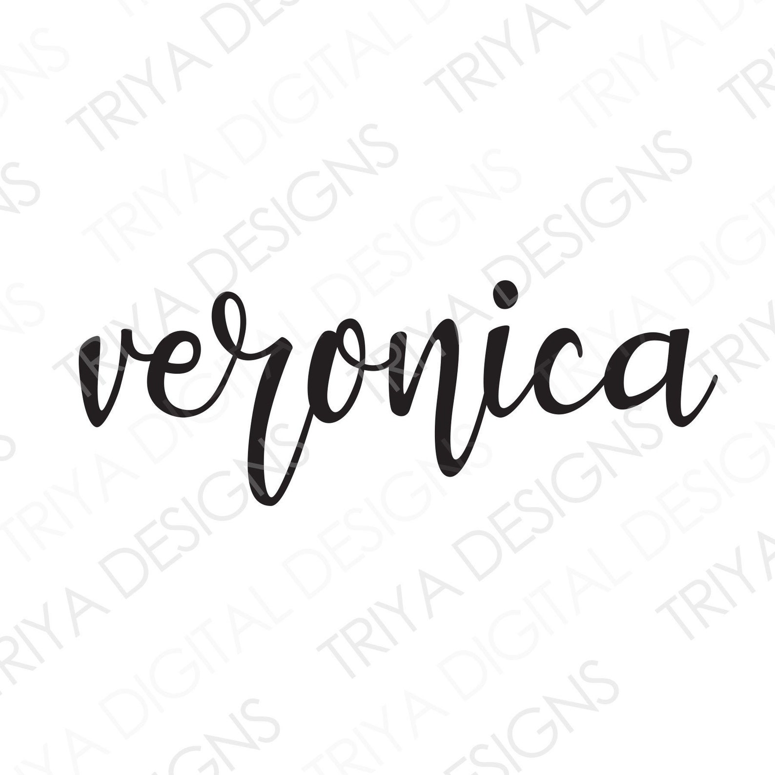 Veronica SVG Veronica Hand Lettered Cursive Text Custom Etsy